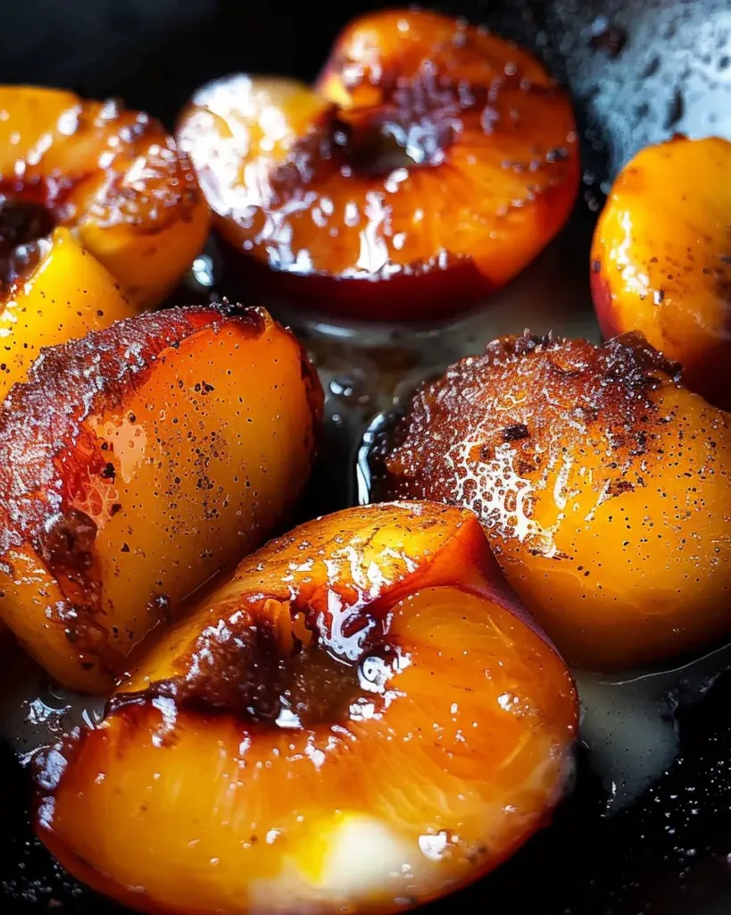 Pan fried peaches